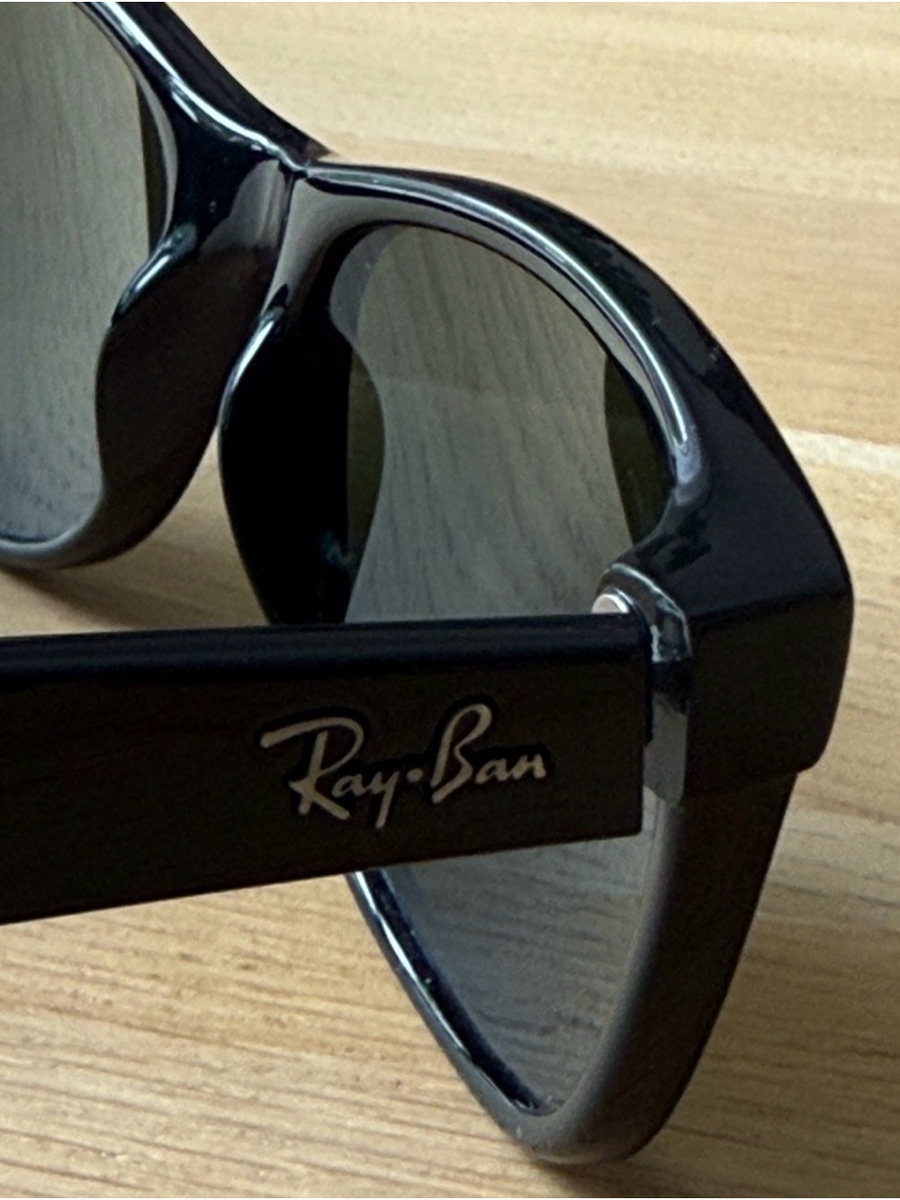 Ray-Ban Black Frame with Dark Green Lenses Sunglasses - Picture 4 of 6